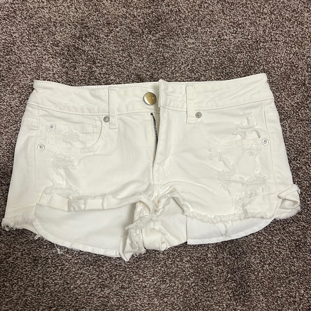 White Jean Shorts